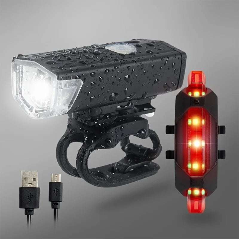 Conjunto de luz de bicicleta mountain bike bicicleta de estrada farol dianteiro e traseiro acessórios de luz de bicicleta