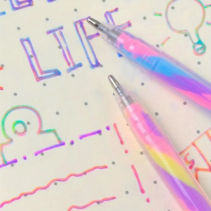 6pcs Glitter Gel Highlighter Pens Set - 1.2mm Vibrant Colors, Smooth Writing, Perfect for Journals, DIY Crafts, Greeting Cards,