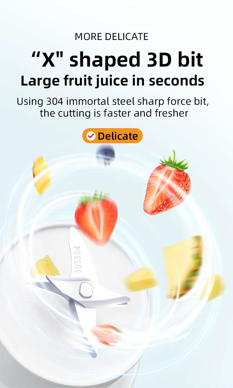 Copo espremedor elétrico 6 lâminas liquidificador máquina de milkshake usb portátil ferramenta mistura leite frutas mini suco fresco liquidificador esporte bottl