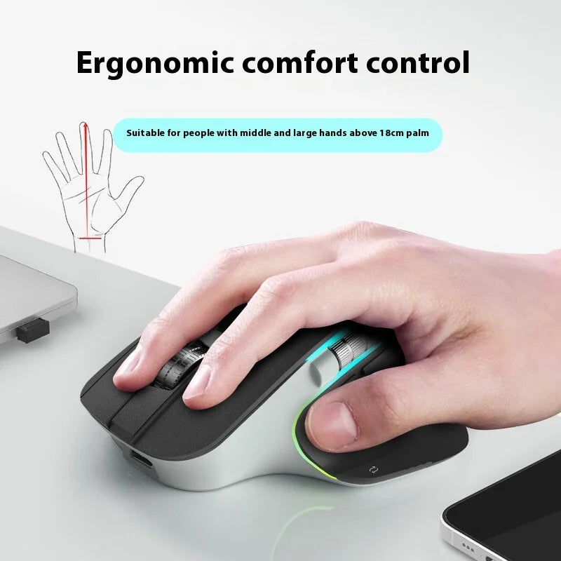 Acer Omr225 Gamer Mouse Bluetooth Wireless Mouse Dual Scroll Ergonomic Mouse Programming Custom 3mode Gaming Mice Office Mouses