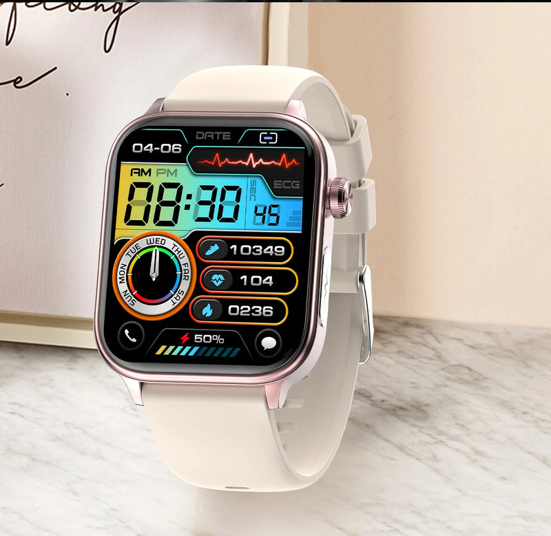 2025 novo monitoramento ecg + ppg relogio inteligente feminino pressao arterial lipidios acido urico feminino rastreador de saude nenstrual smartwatches
