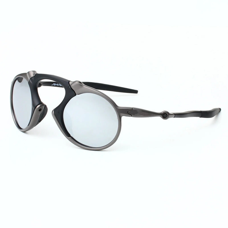 Cult Film Polarized Shades – Óculos de sol retrô Grunge, armação de metal angustiado unissex