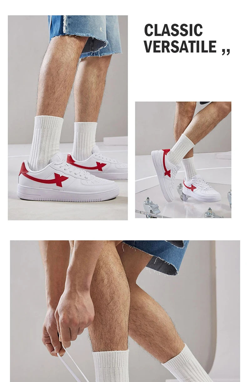 Xtep Women Men Skateboarding Shoes Non-Slip Casual White Couple Skate Sneakers Male Female Luxury Brand Shoes 881219319851
