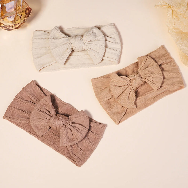 3 pçs meninas cabo de malha turbante arcos do bebê headbands para crianças elásticos faixas de cabelo recém-nascidos toddle headwrap acessórios para o cabelo