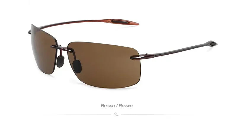 Classic Sports Rimless Sunglasses Men Women Male Driving Golf Rectangle Ultralight Frame Sun Glasses UV400  De Sol