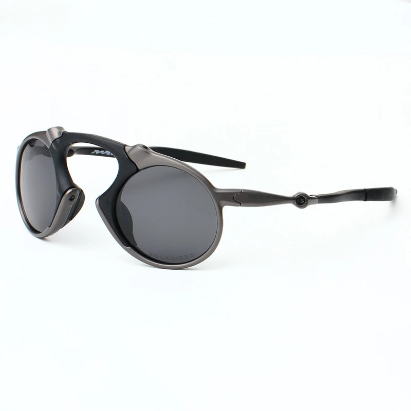 Cult Film Polarized Shades – Óculos de sol retrô Grunge, armação de metal angustiado unissex