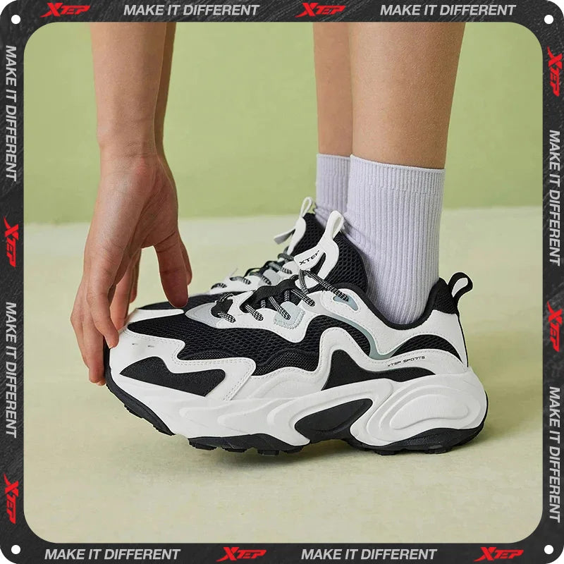 Xtep Women Men Skateboarding Shoes Non-Slip Casual White Couple Skate Sneakers Male Female Luxury Brand Shoes 881219319851