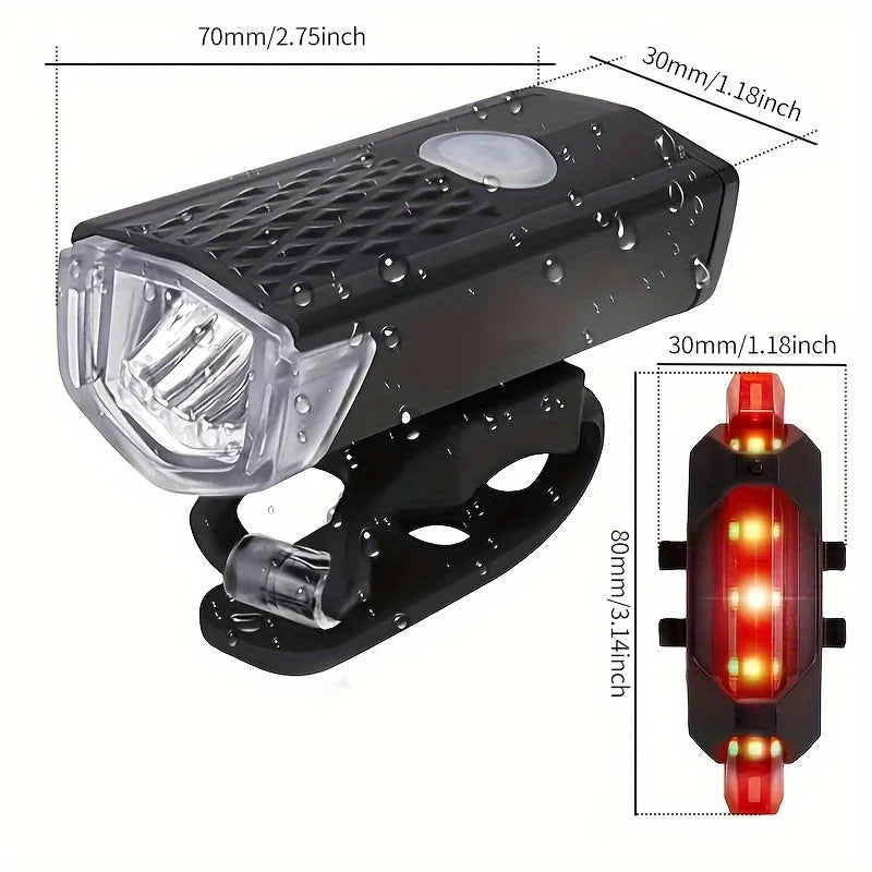 Conjunto de luz de bicicleta mountain bike bicicleta de estrada farol dianteiro e traseiro acessórios de luz de bicicleta