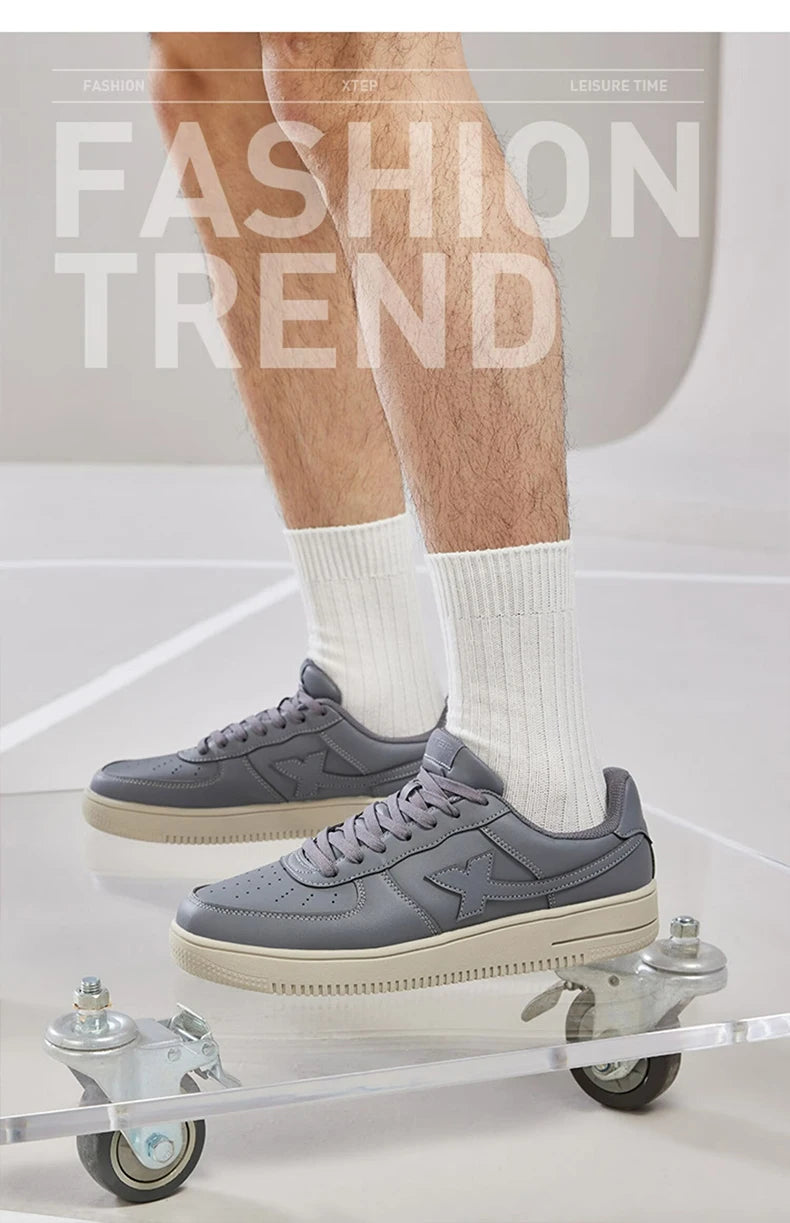 Xtep Women Men Skateboarding Shoes Non-Slip Casual White Couple Skate Sneakers Male Female Luxury Brand Shoes 881219319851
