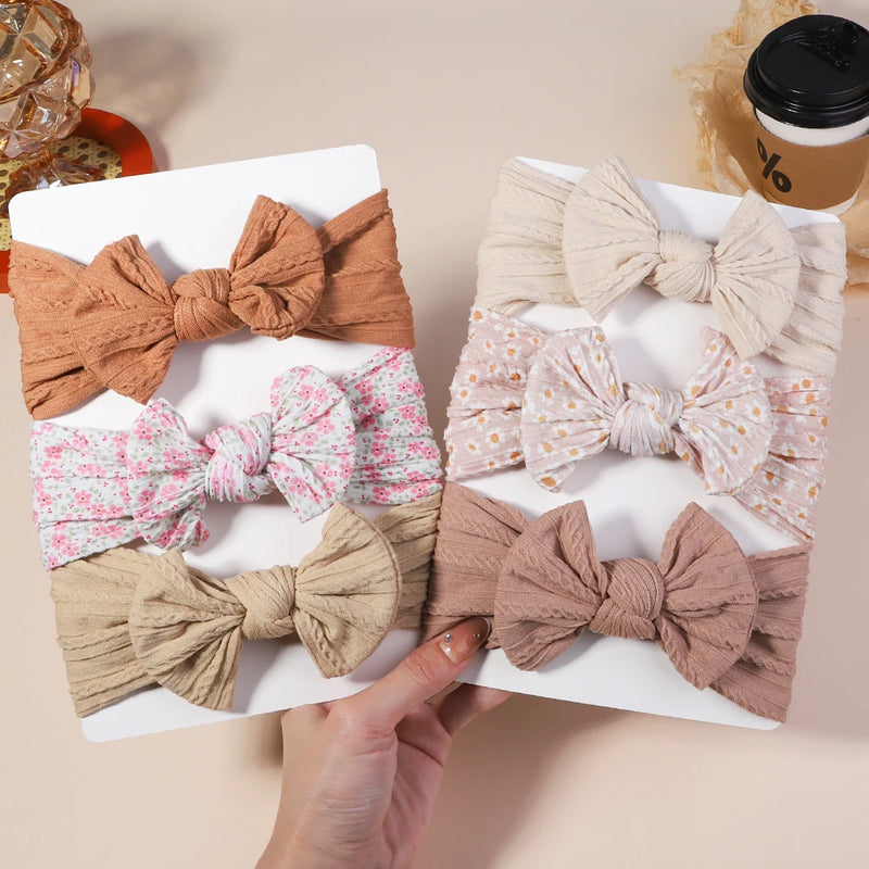 3 pçs meninas cabo de malha turbante arcos do bebê headbands para crianças elásticos faixas de cabelo recém-nascidos toddle headwrap acessórios para o cabelo