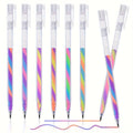 6pcs Glitter Gel Highlighter Pens Set - 1.2mm Vibrant Colors, Smooth Writing, Perfect for Journals, DIY Crafts, Greeting Cards,