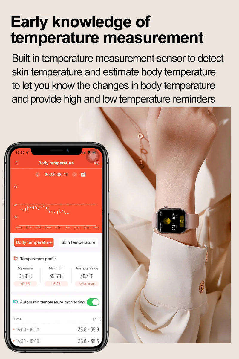 2025 novo monitoramento ecg + ppg relogio inteligente feminino pressao arterial lipidios acido urico feminino rastreador de saude nenstrual smartwatches