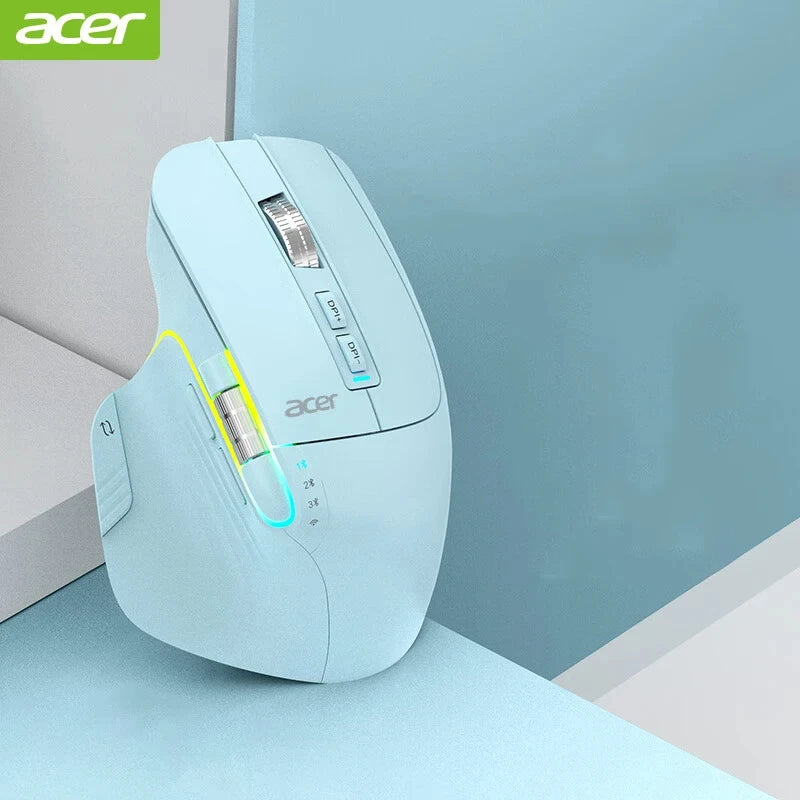 Acer Omr225 Gamer Mouse Bluetooth Wireless Mouse Dual Scroll Ergonomic Mouse Programming Custom 3mode Gaming Mice Office Mouses