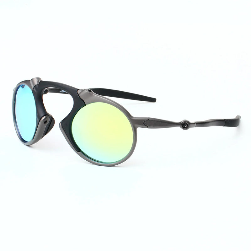 Cult Film Polarized Shades – Óculos de sol retrô Grunge, armação de metal angustiado unissex