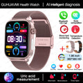 2025 novo monitoramento ecg + ppg relogio inteligente feminino pressao arterial lipidios acido urico feminino rastreador de saude nenstrual smartwatches