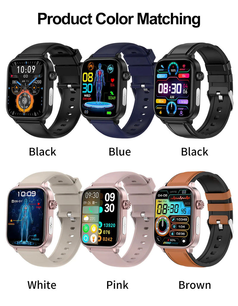 2025 novo monitoramento ecg + ppg relogio inteligente feminino pressao arterial lipidios acido urico feminino rastreador de saude nenstrual smartwatches