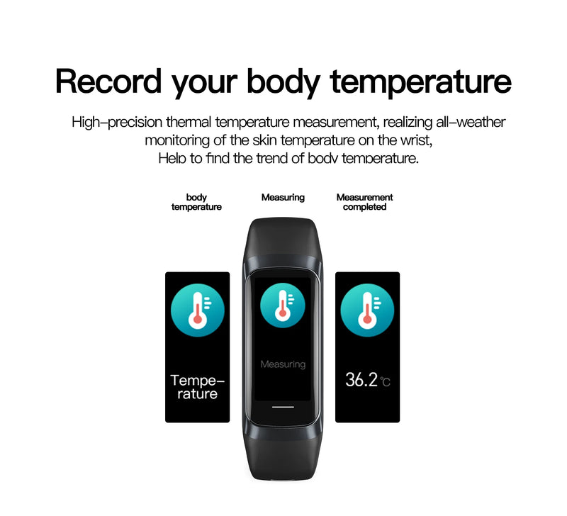 AMOLED Smartwatch Body Temperature Monitor Fitness Clock Sports 3ATM Waterproof Men Smart Watch Band for Women IOS Xiaomi 2025