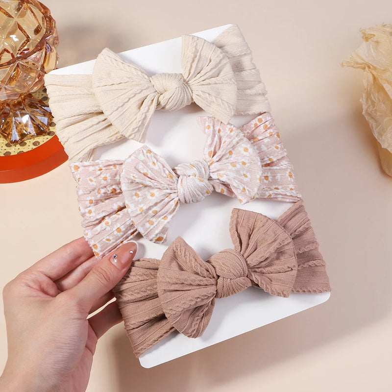 3 pçs meninas cabo de malha turbante arcos do bebê headbands para crianças elásticos faixas de cabelo recém-nascidos toddle headwrap acessórios para o cabelo