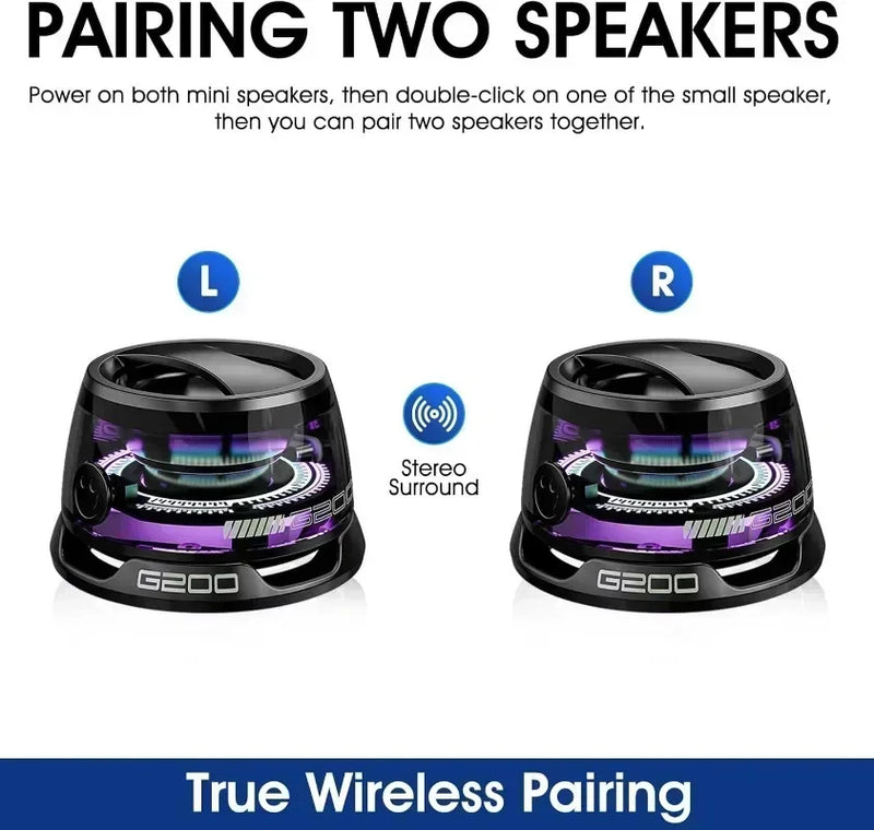 alto-falante bluetooth portatil g200 rgb iluminacao  alto falante magnetico by5,3 mini caixa de som 7 horas de reproducao suporte do tefone