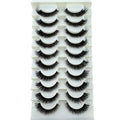 Hbzgtlad novo 10 pares 3d vison cílios falso vison fofo chicote macio completo grosso cílios finos dramáticos cílios postiços maquiagem