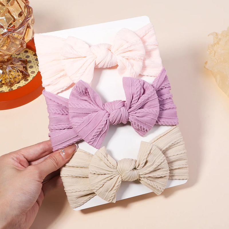 3 pçs meninas cabo de malha turbante arcos do bebê headbands para crianças elásticos faixas de cabelo recém-nascidos toddle headwrap acessórios para o cabelo