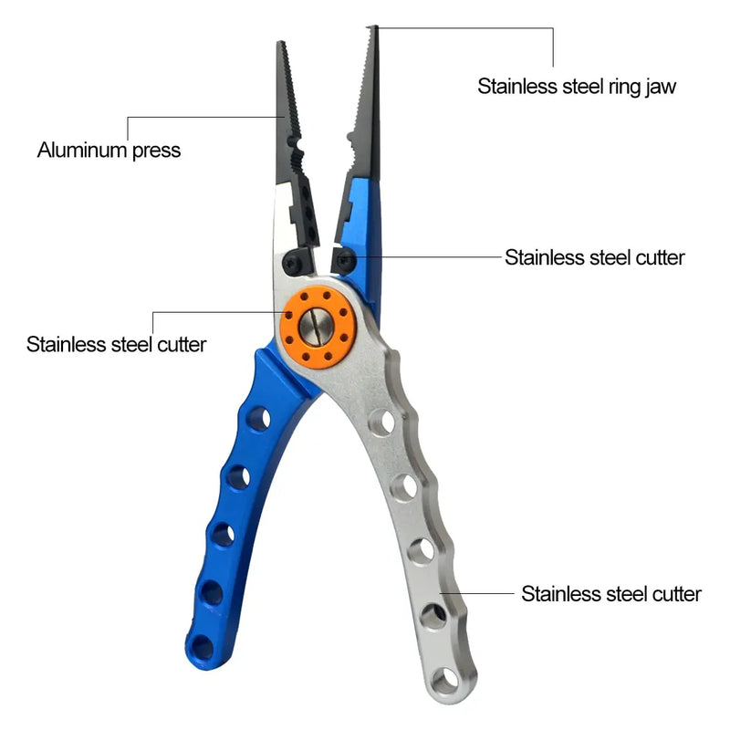 Fishing Pliers Line Cutter Multifunctional Knot Aluminum Alloy Scissors Hook Remover 150g 20CM Fishing Equipment