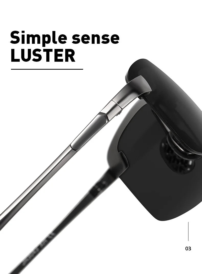 Classic Metal Men Polarized Sunglasses Fashion Driving Fishing Half Frame Retro Sun Glasses Luxury Brand Designer Eyewear UV400