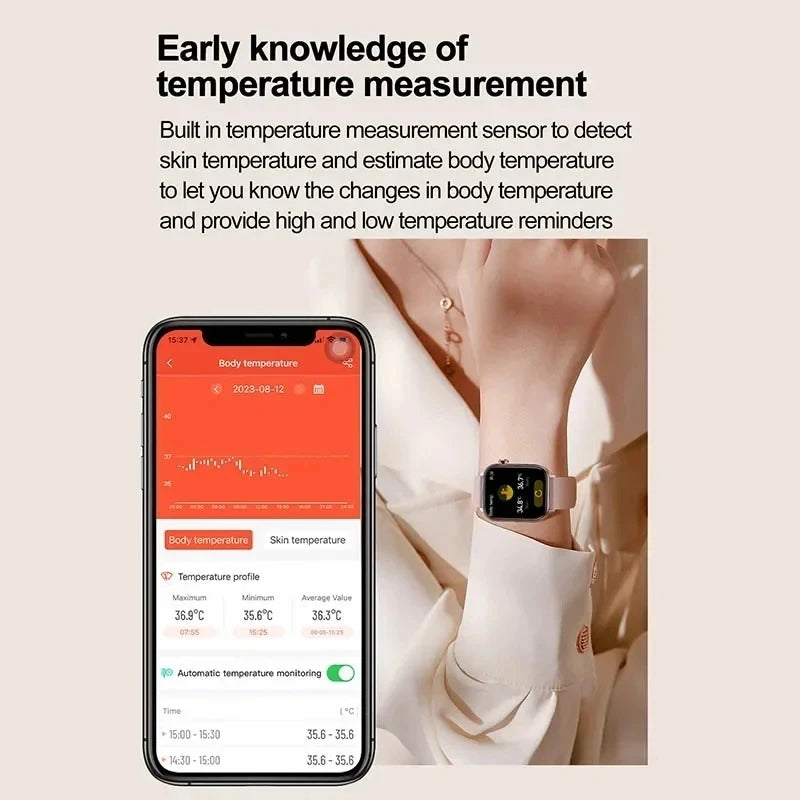 2025 novo monitoramento ecg + ppg relogio inteligente feminino pressao arterial lipidios acido urico feminino rastreador de saude nenstrual smartwatches