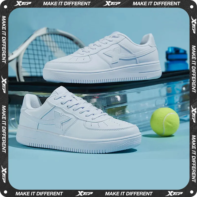 Xtep Women Men Skateboarding Shoes Non-Slip Casual White Couple Skate Sneakers Male Female Luxury Brand Shoes 881219319851