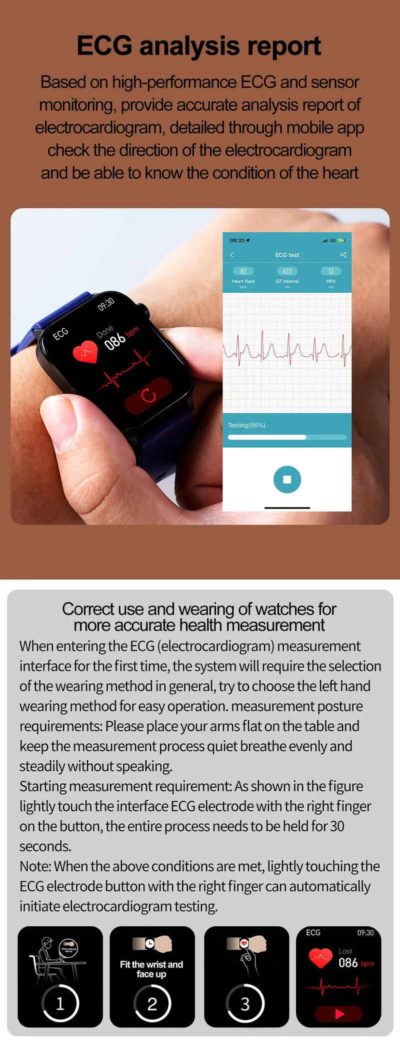 2025 novo monitoramento ecg + ppg relogio inteligente feminino pressao arterial lipidios acido urico feminino rastreador de saude nenstrual smartwatches