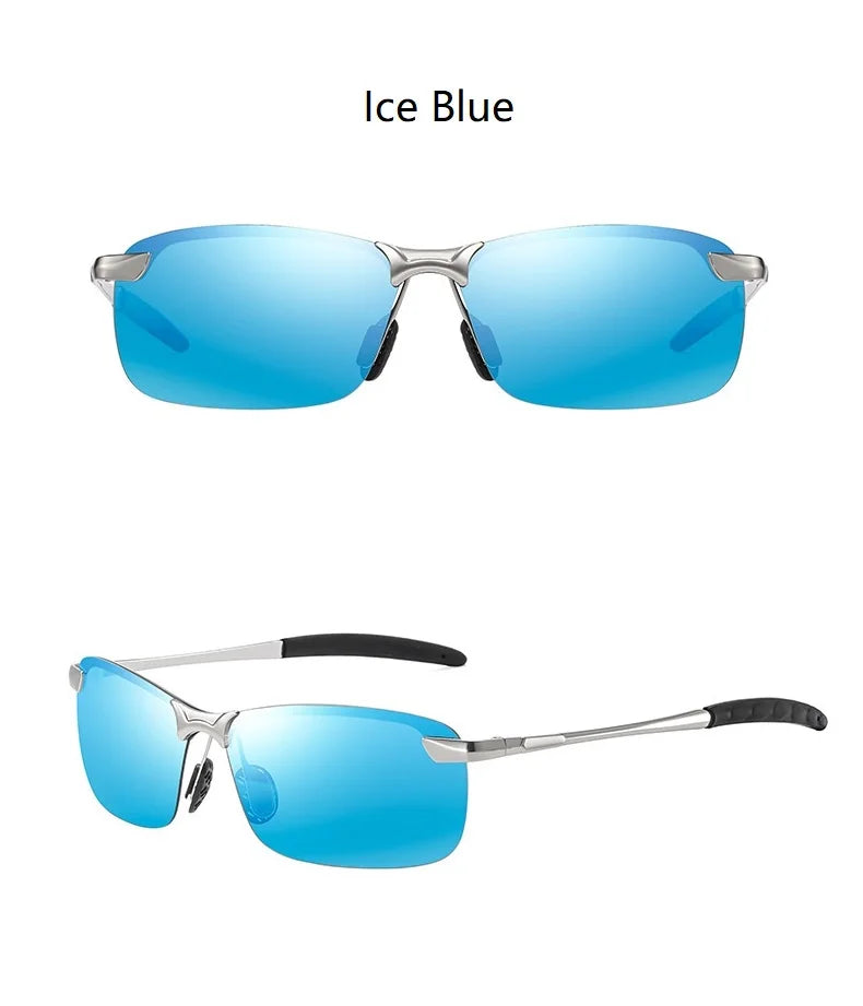 Classic Metal Men Polarized Sunglasses Fashion Driving Fishing Half Frame Retro Sun Glasses Luxury Brand Designer Eyewear UV400