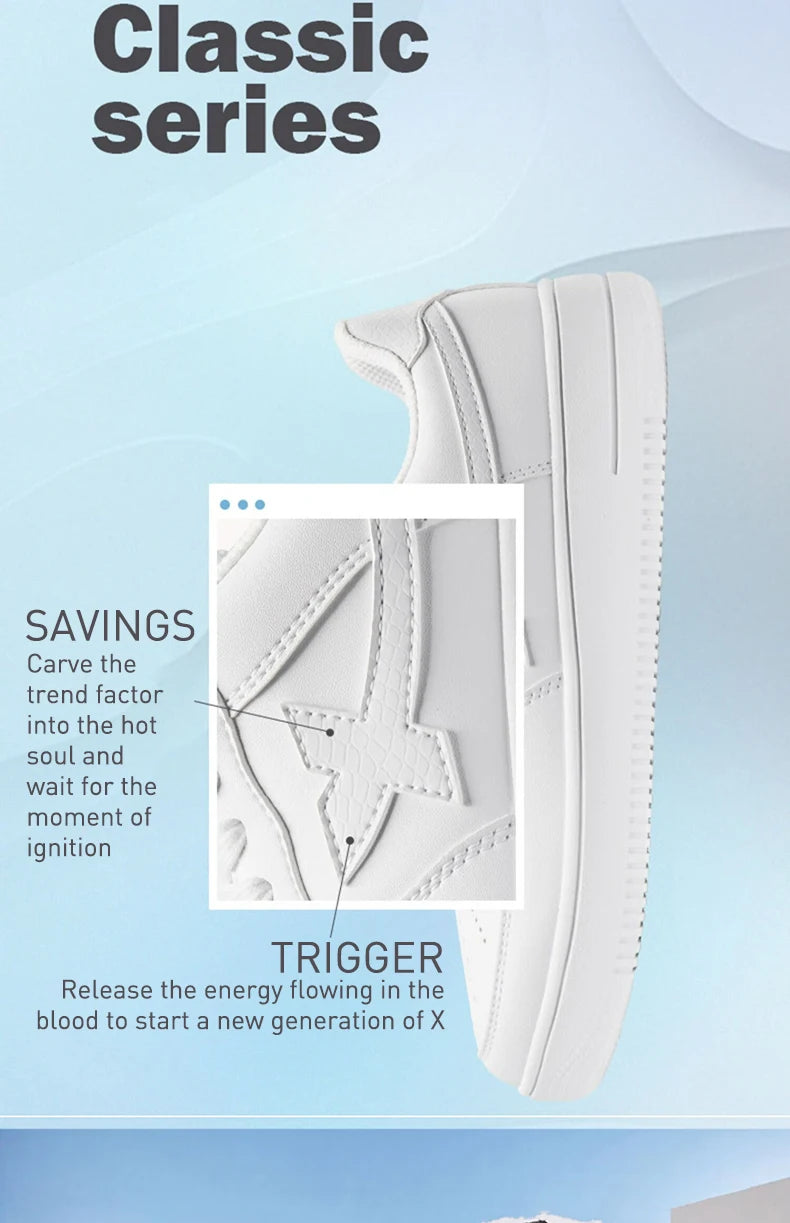 Xtep Women Men Skateboarding Shoes Non-Slip Casual White Couple Skate Sneakers Male Female Luxury Brand Shoes 881219319851