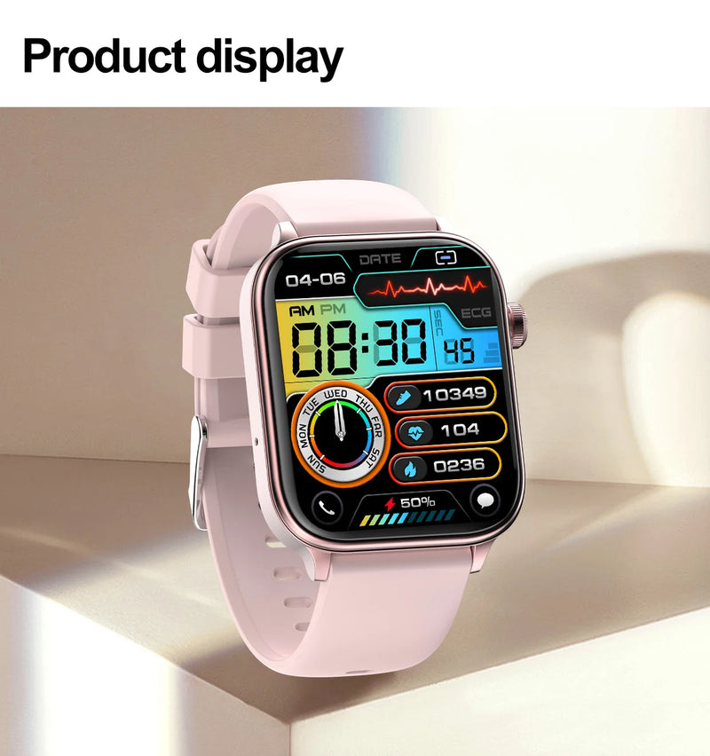2025 novo monitoramento ecg + ppg relogio inteligente feminino pressao arterial lipidios acido urico feminino rastreador de saude nenstrual smartwatches
