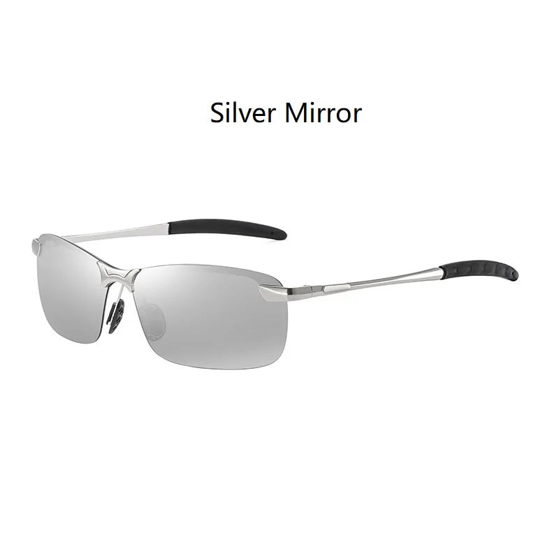 Classic Metal Men Polarized Sunglasses Fashion Driving Fishing Half Frame Retro Sun Glasses Luxury Brand Designer Eyewear UV400