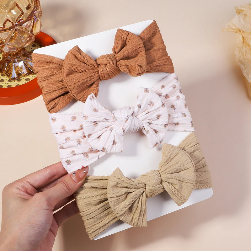3 pçs meninas cabo de malha turbante arcos do bebê headbands para crianças elásticos faixas de cabelo recém-nascidos toddle headwrap acessórios para o cabelo