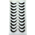 Hbzgtlad novo 10 pares 3d vison cílios falso vison fofo chicote macio completo grosso cílios finos dramáticos cílios postiços maquiagem