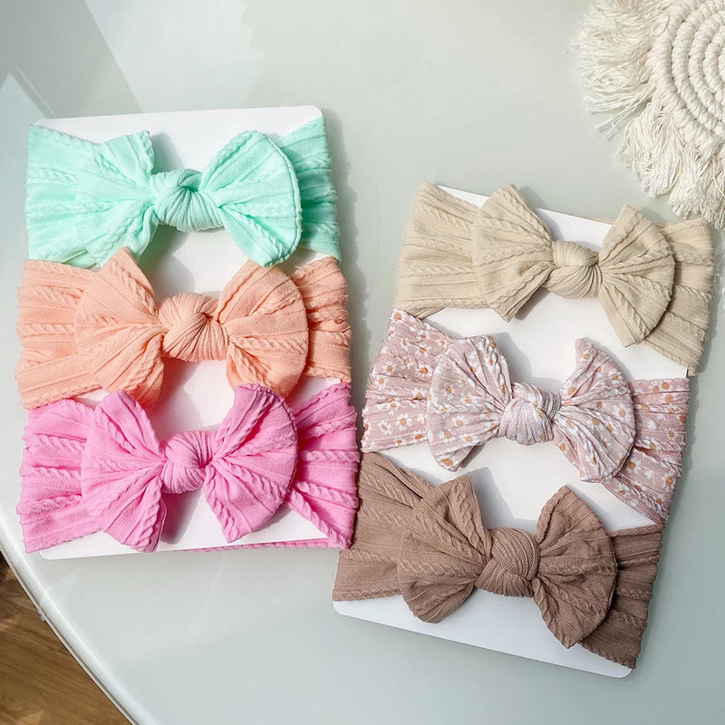 3 pçs meninas cabo de malha turbante arcos do bebê headbands para crianças elásticos faixas de cabelo recém-nascidos toddle headwrap acessórios para o cabelo