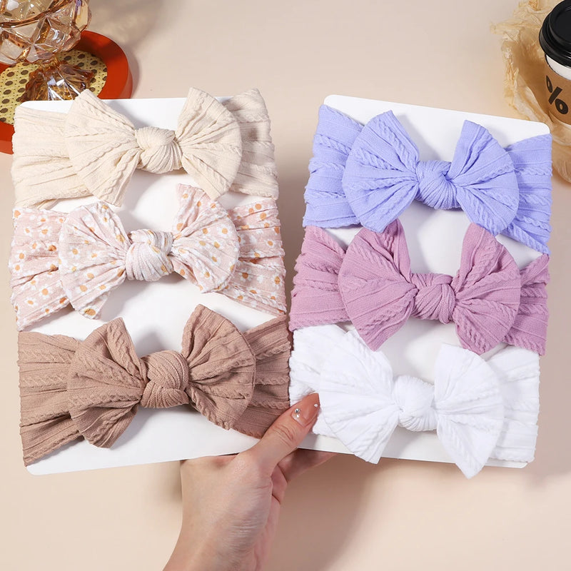 3 pçs meninas cabo de malha turbante arcos do bebê headbands para crianças elásticos faixas de cabelo recém-nascidos toddle headwrap acessórios para o cabelo